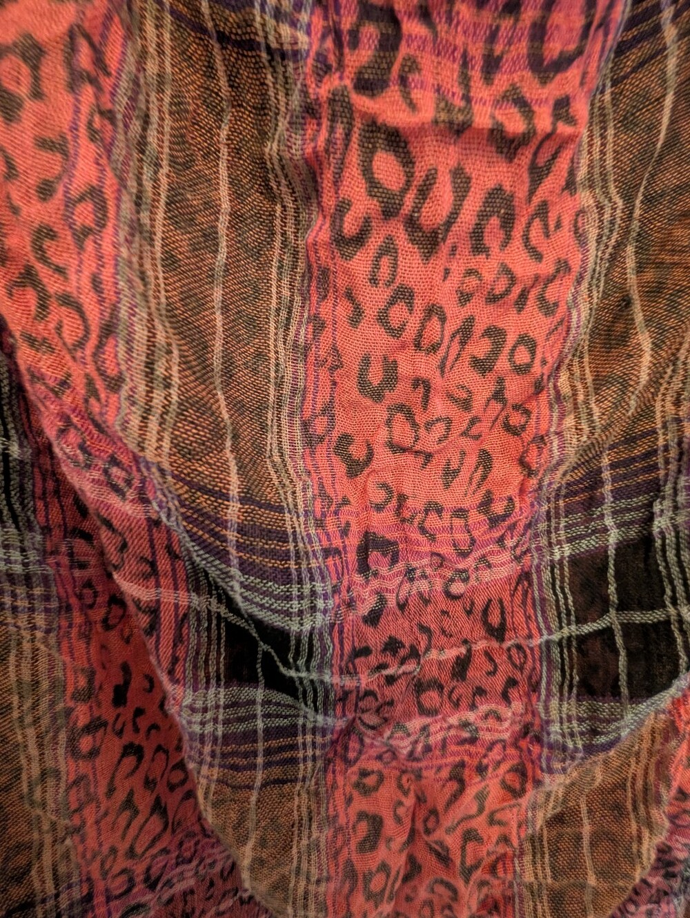 Pink Leopard Print Scarf - Picture 2 of 2
